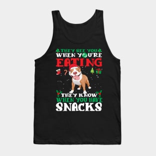 Christmas Dog Eating Snacks Tank Top